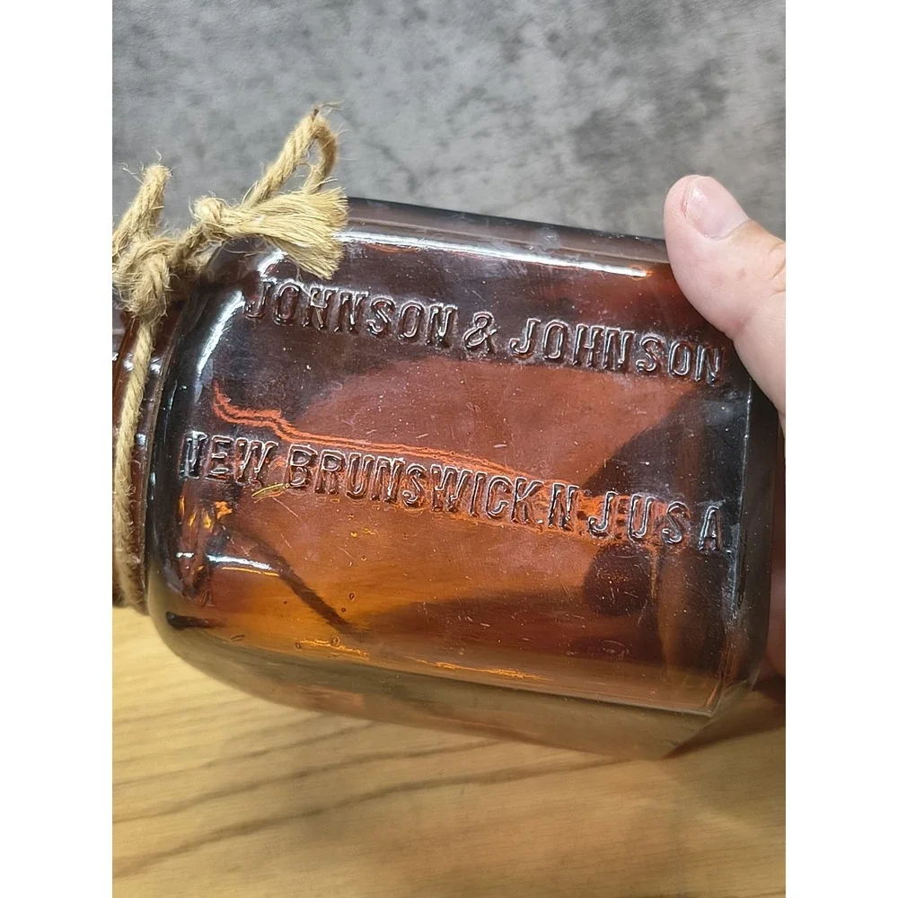 Johnson&Johnson Brown Medical Supply Jar